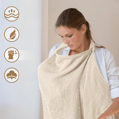 Cape d'allaitement - BreastfeedingCover™ - Khaki - Le Temple des Mamans